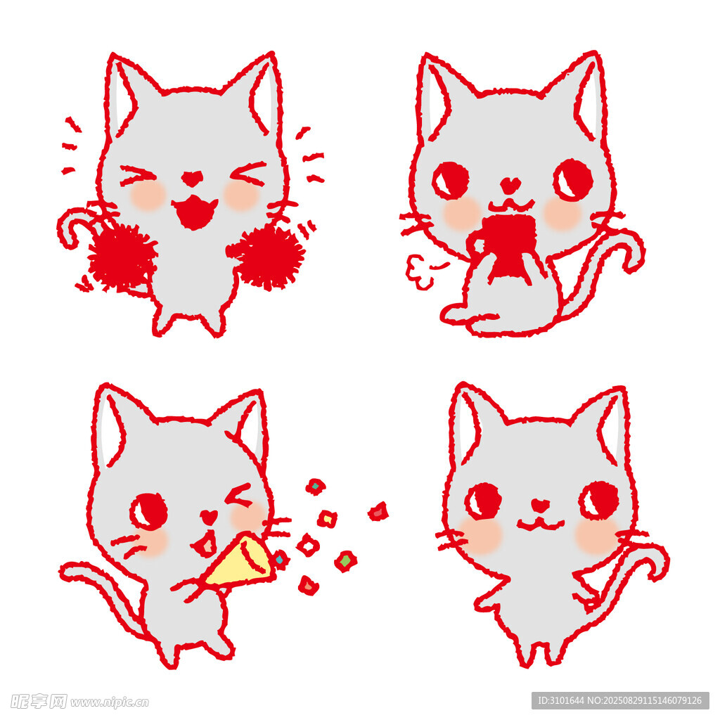 灰色猫咪卡通