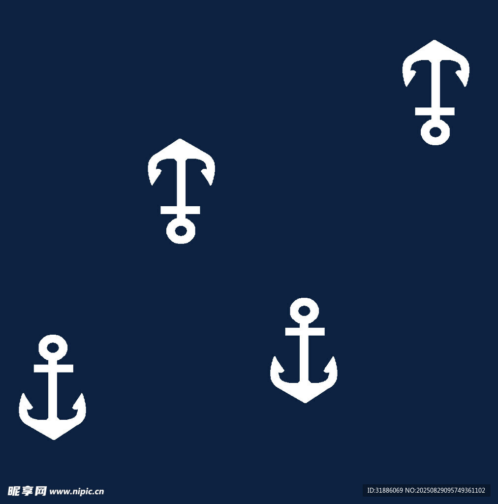 海军风锚形图案设计元素