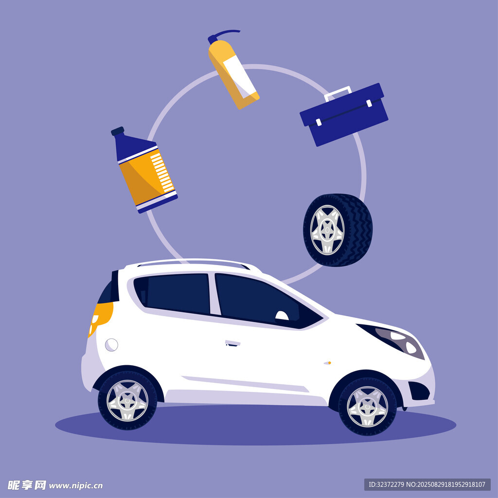 汽车保养配件环绕小车