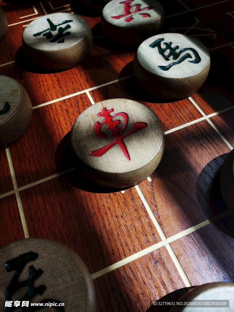 中国象棋棋盘棋子特写