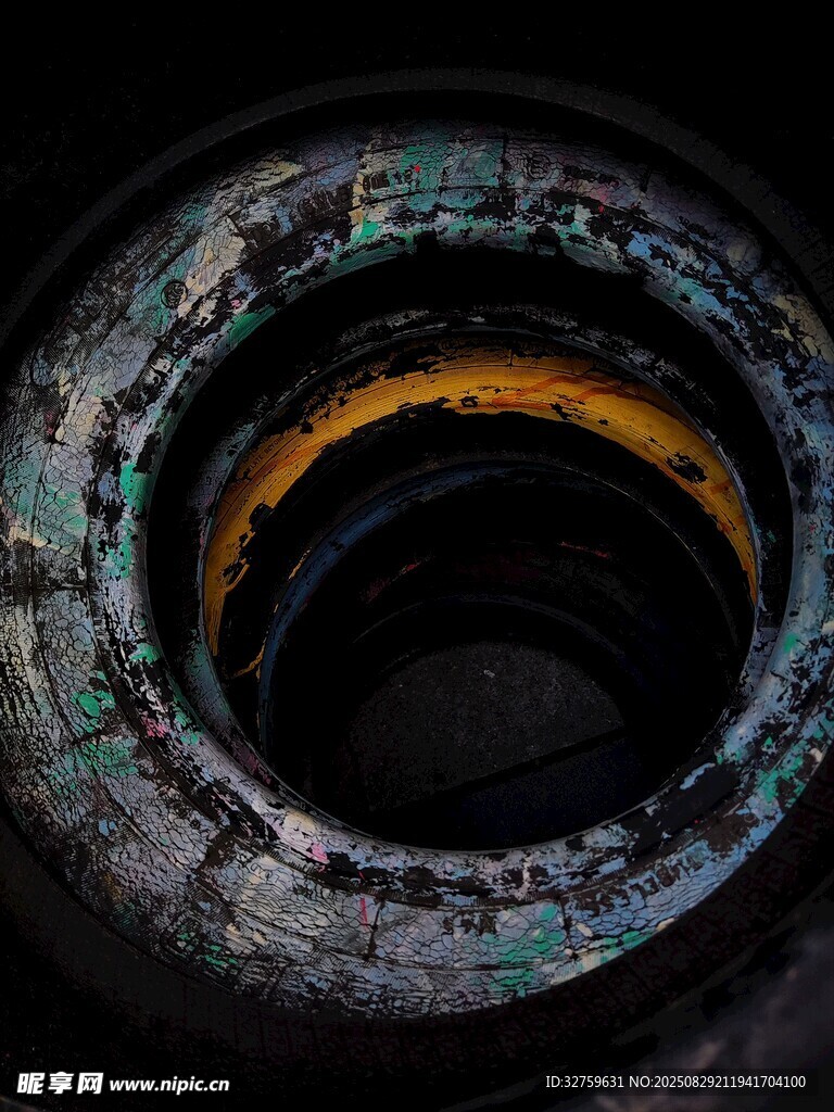 神秘深邃机械环形结构