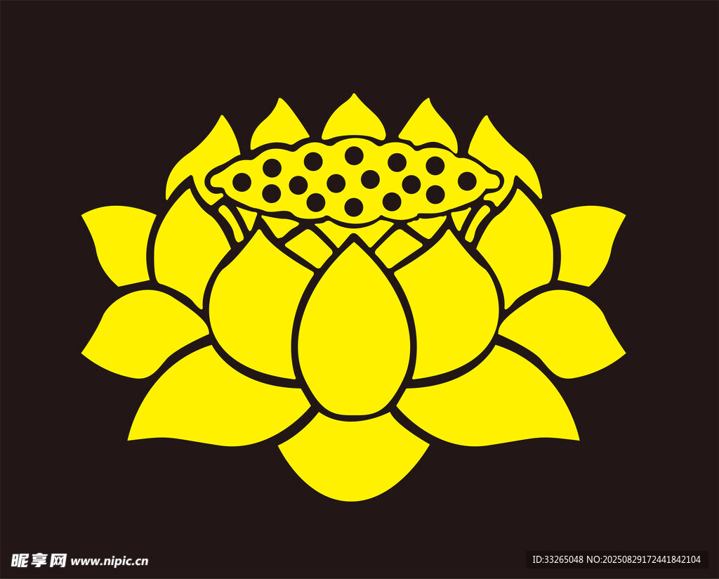 黄色莲花图案