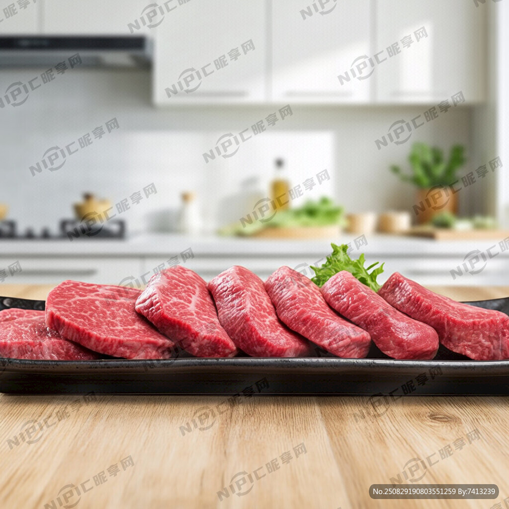 大刀鲜切牛里脊长盘拼装