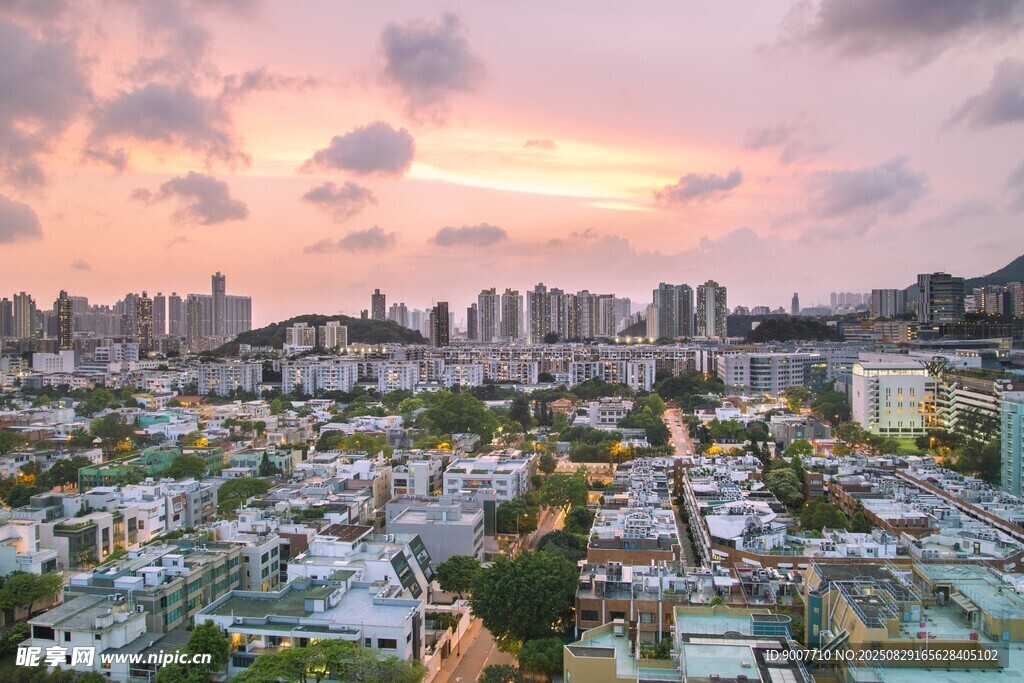 城市黄昏美景