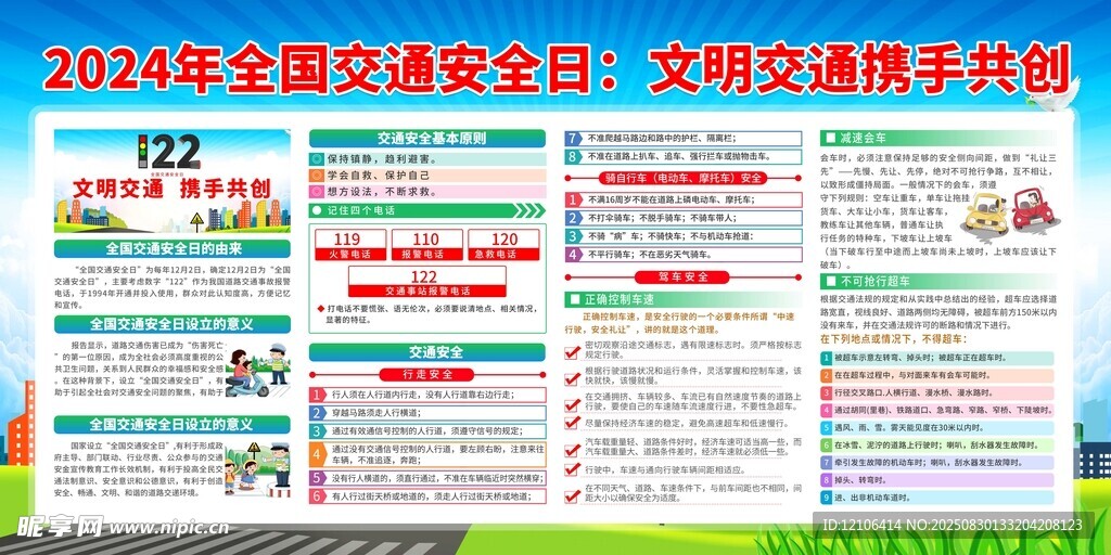 全国交通安全日宣传展板