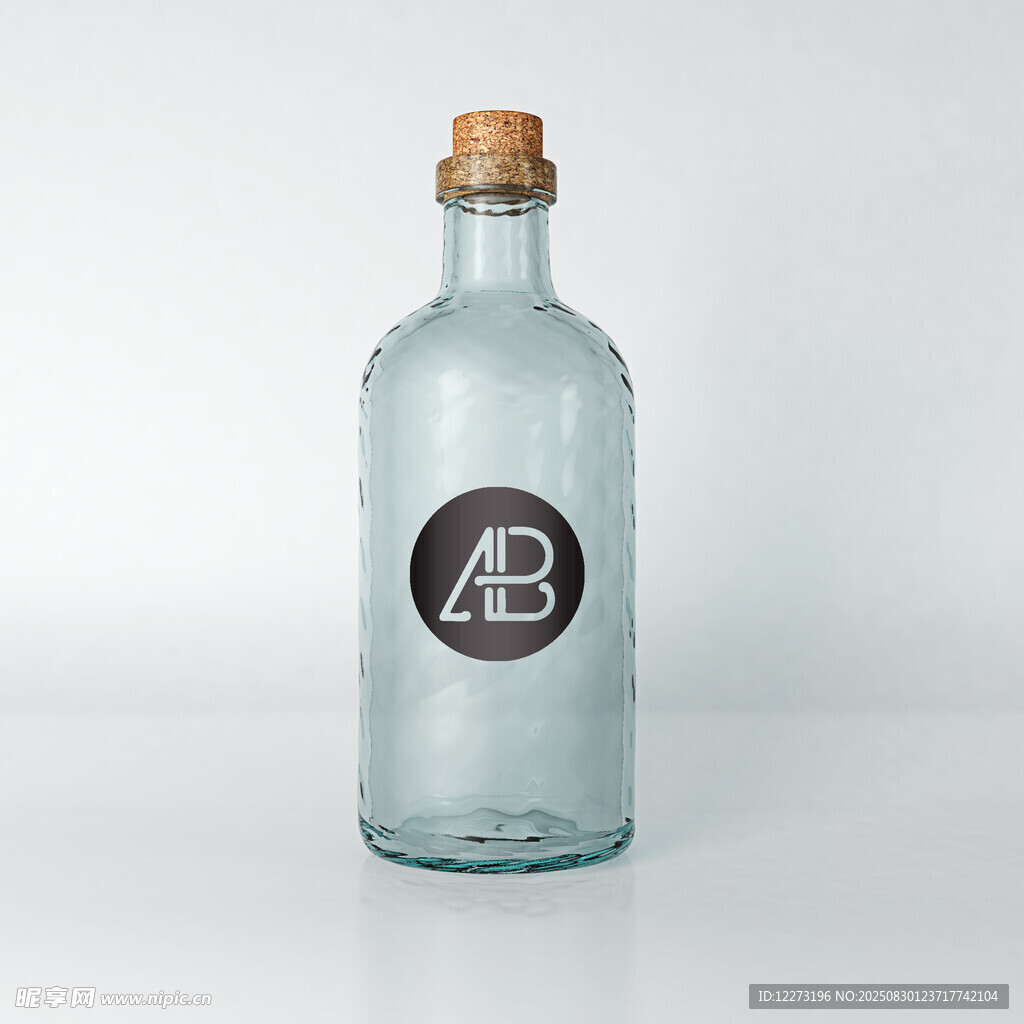 透明玻璃瓶配软木塞