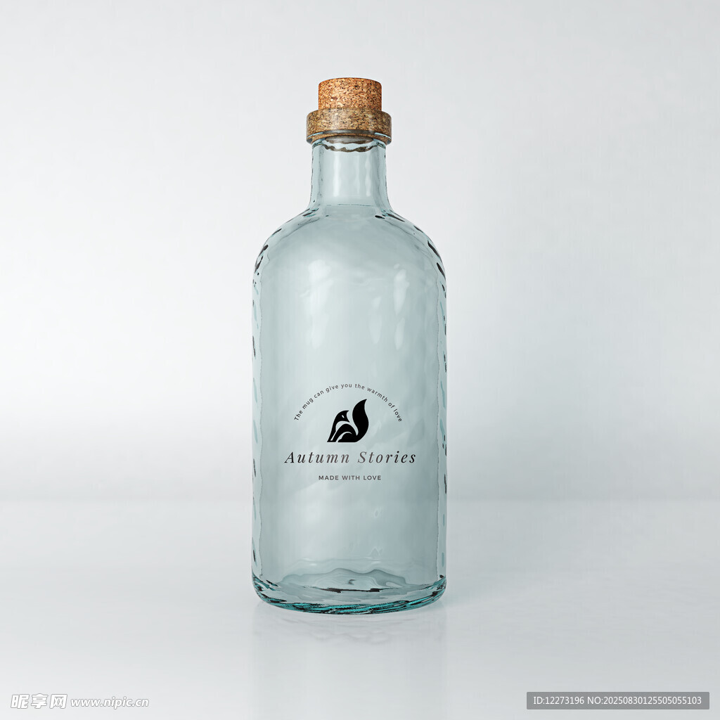 透明玻璃瓶配软木塞