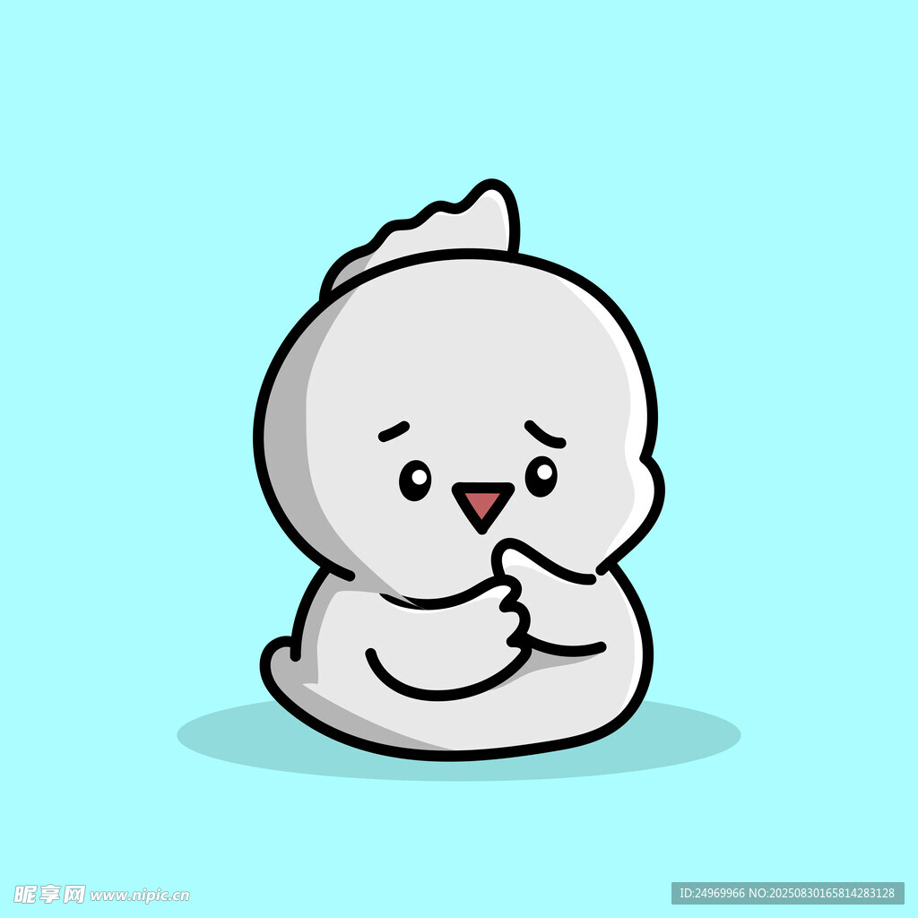 可爱歪头小鸭子