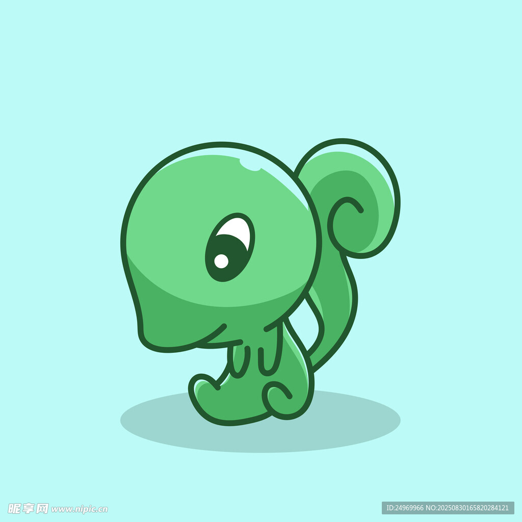 可爱绿色卡通小生物