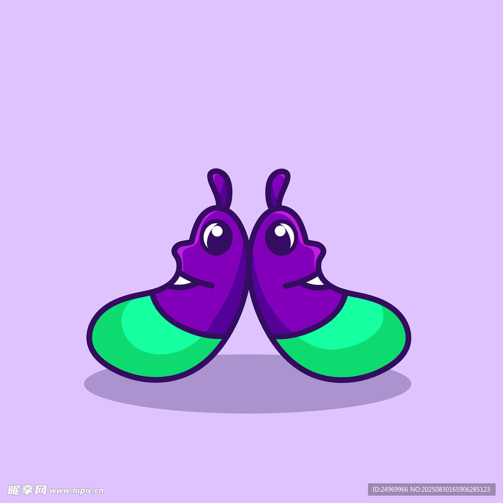 紫色卡通昆虫可爱形象