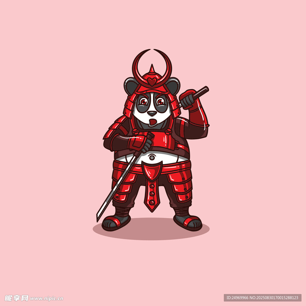 熊猫武士造型卡通形象
