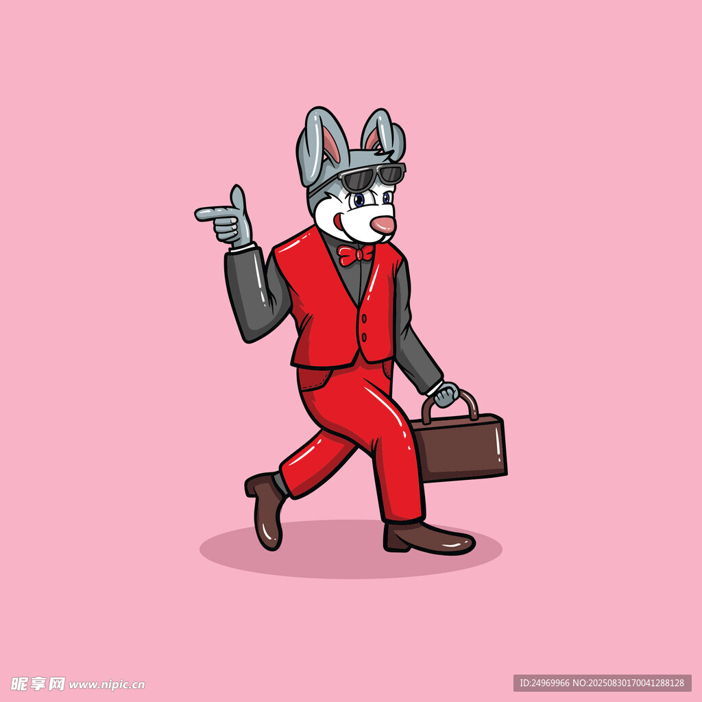 商务老鼠人走路形象