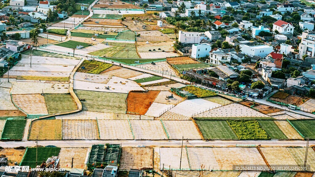 俯瞰多彩田园风光