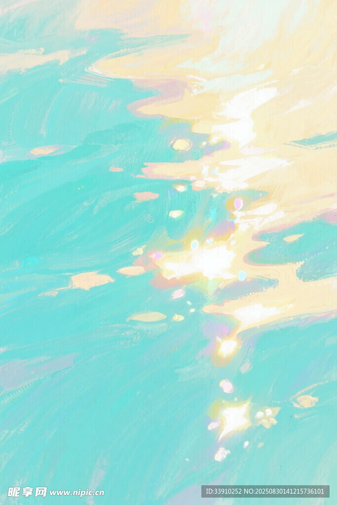 波光粼粼的梦幻水面背景