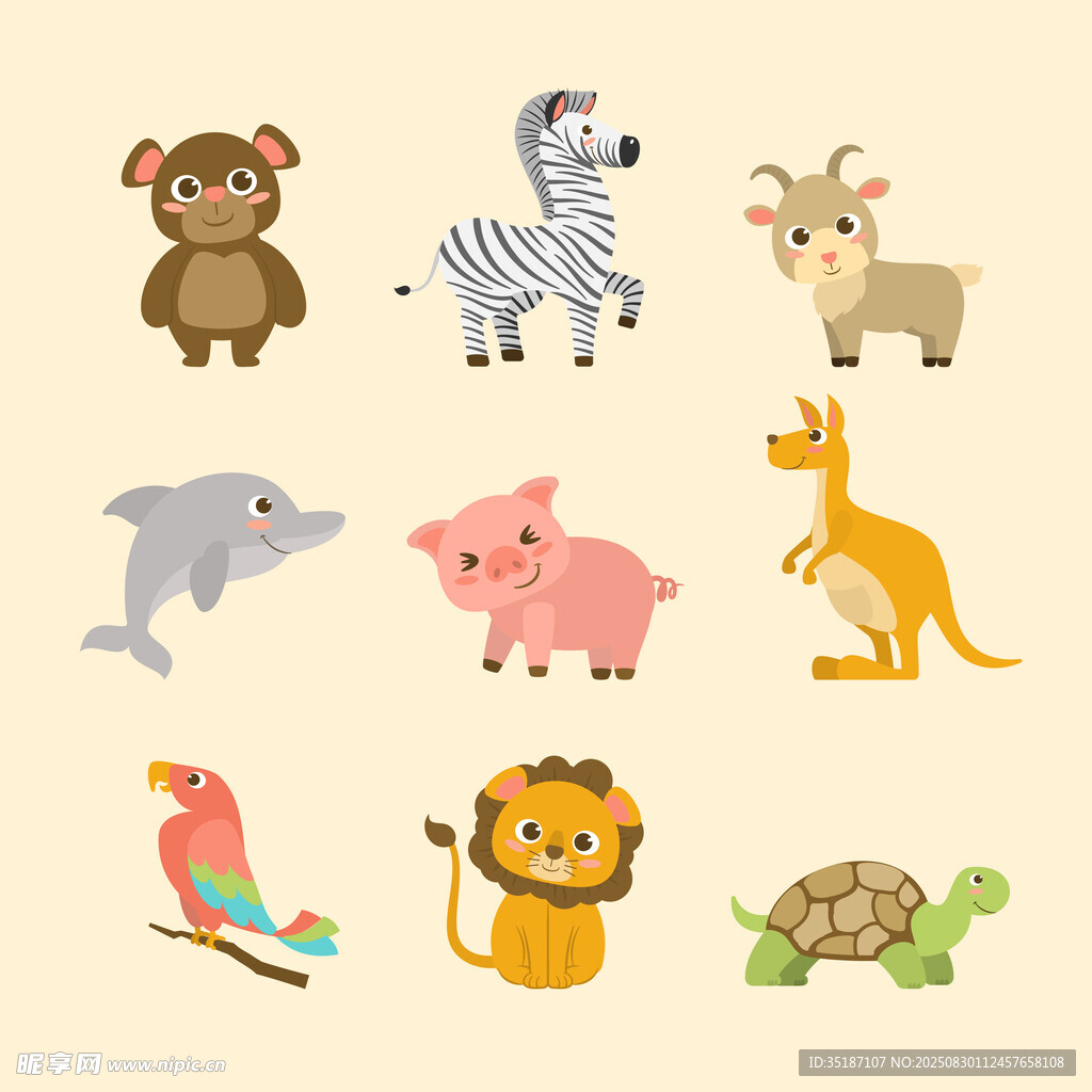 卡通动物插图