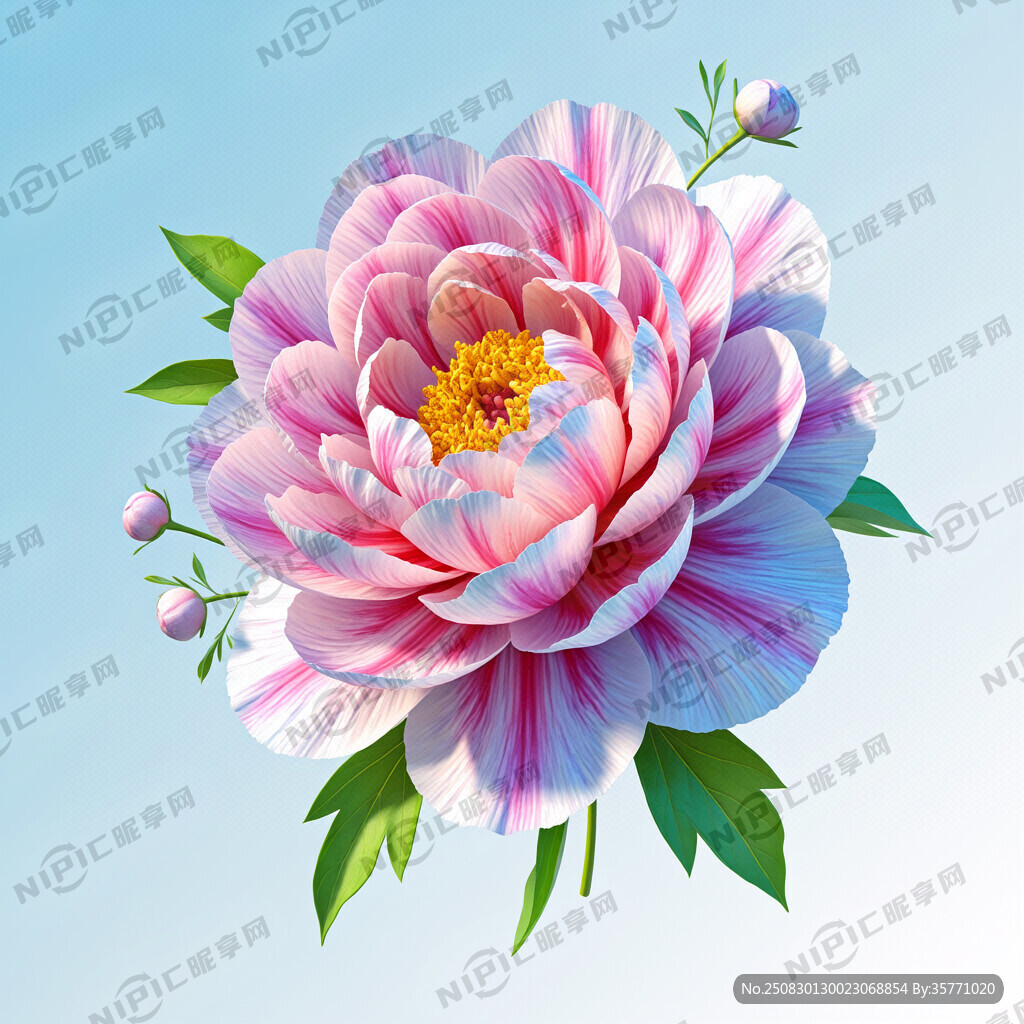 3d多彩 牡丹小碎花