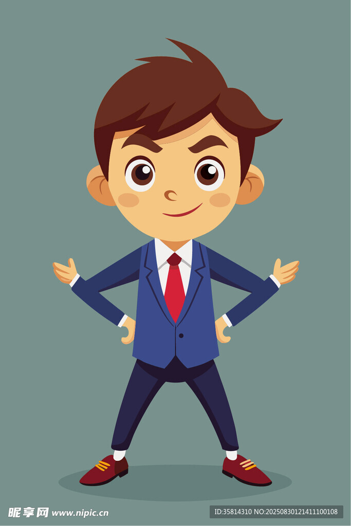自信商务男孩