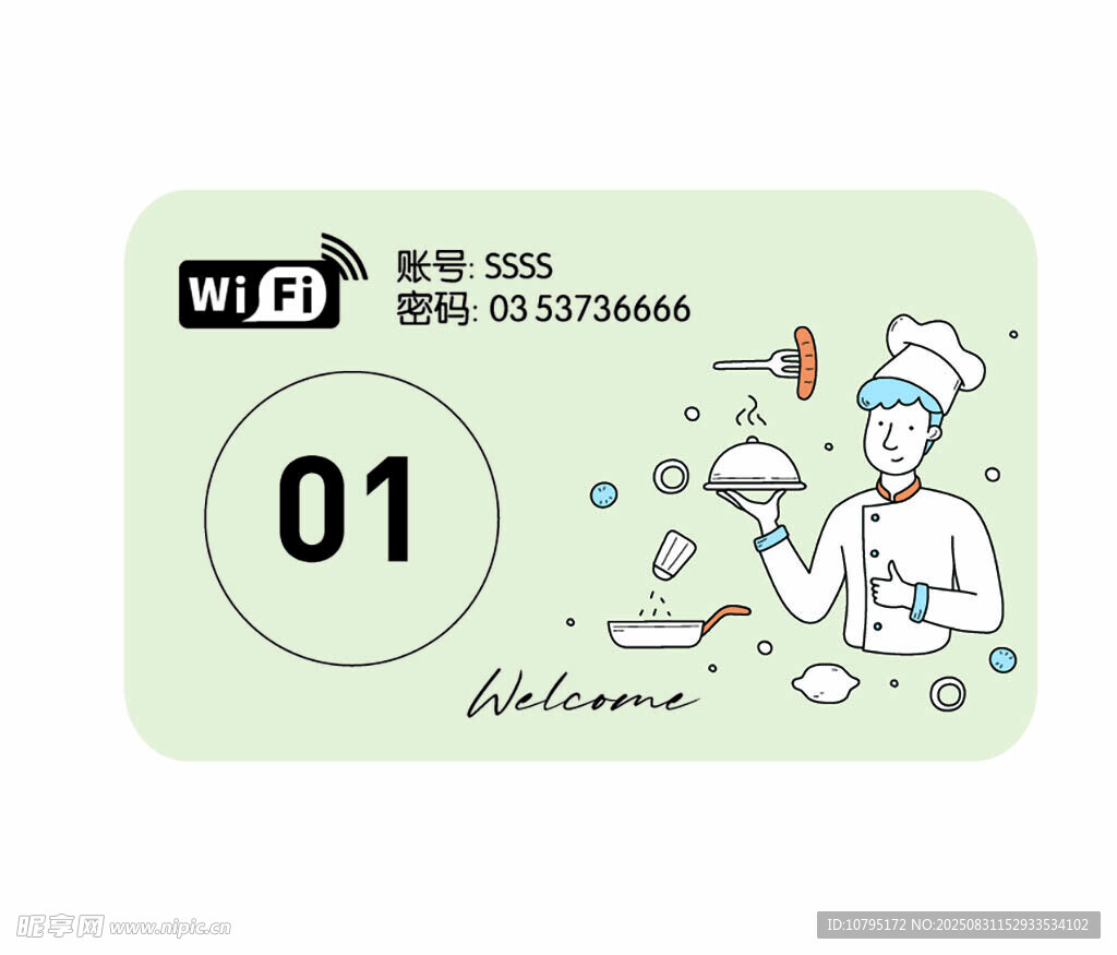 厨师卡通形象工牌设计图