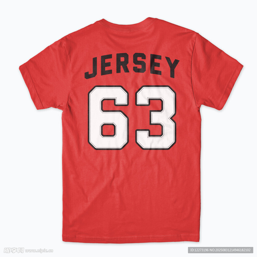 红色63号JERSEY运动T恤