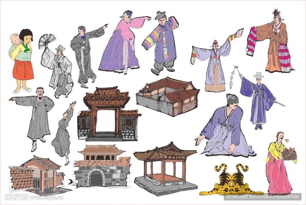 韩国插画 韩国元素 韩国卡通 