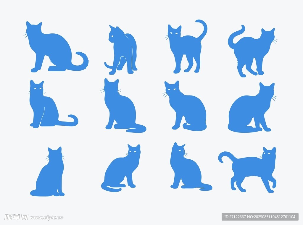 猫咪剪影图案