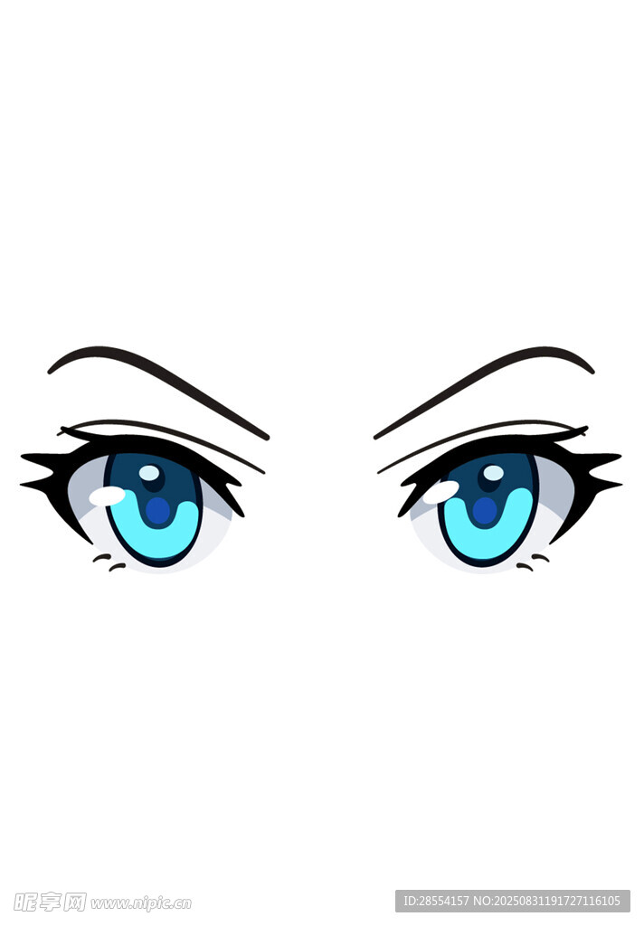 灵动蓝眸眼部矢量插画