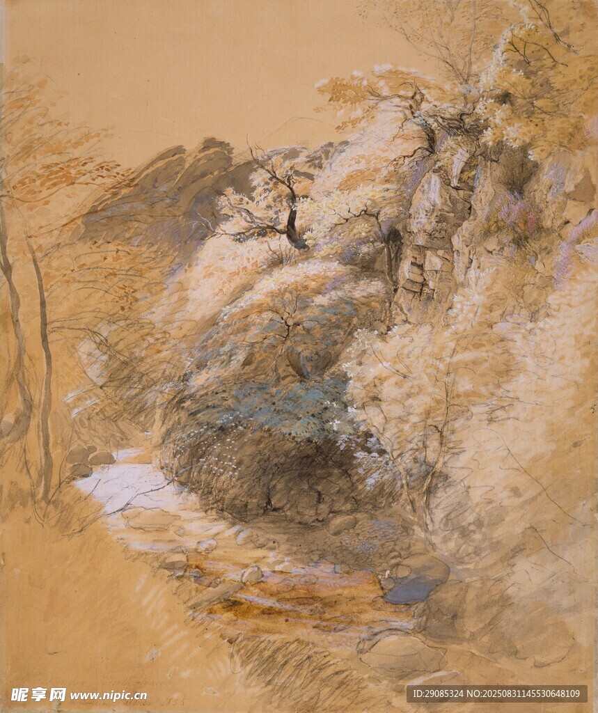 山间风景油画