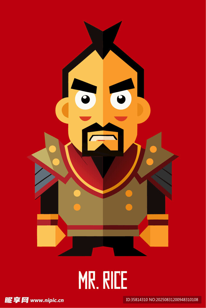 卡通风格古代武将形象