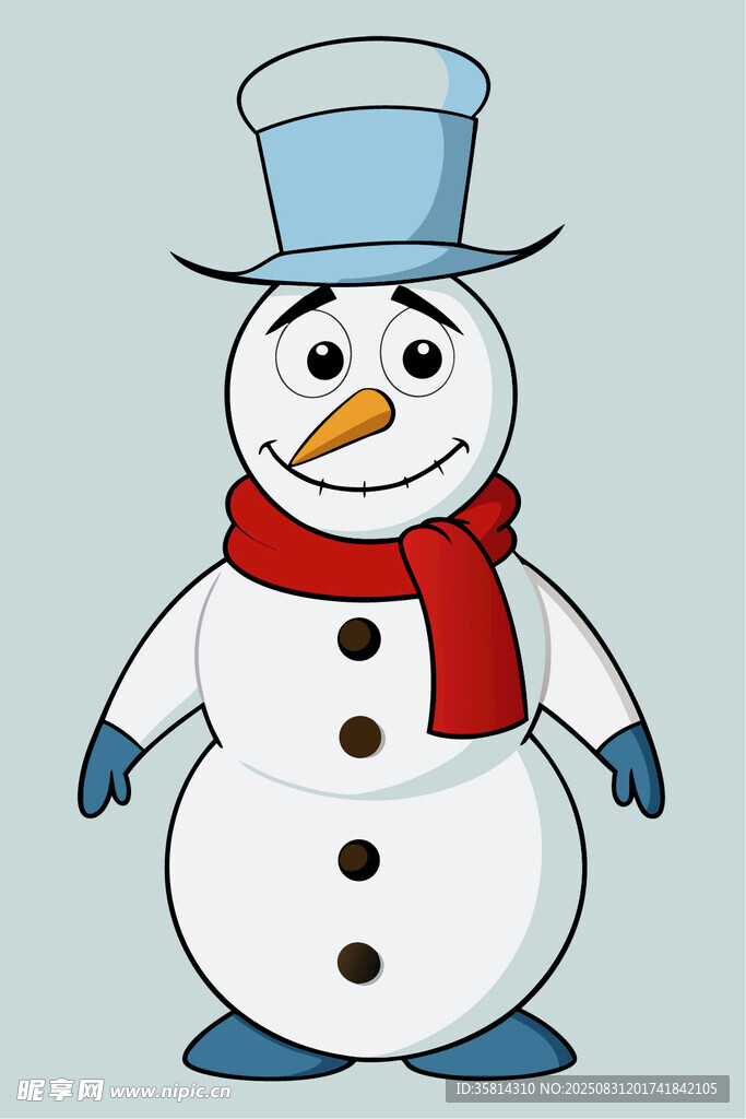 可爱雪人插画
