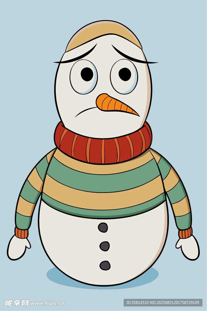 可爱条纹装雪人