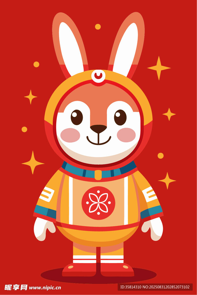 可爱兔形象的新春吉祥物