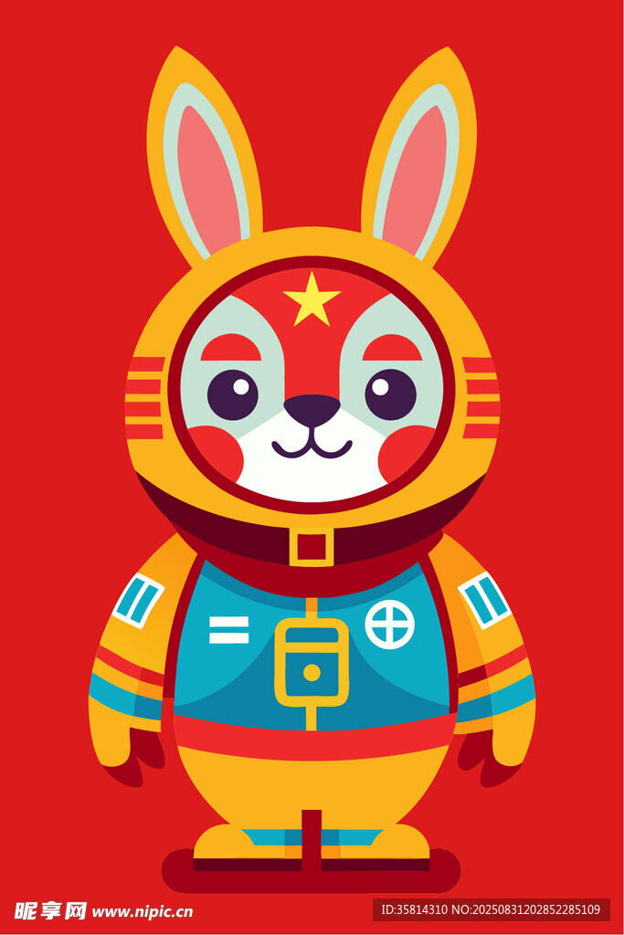 萌趣宇航兔形象设计