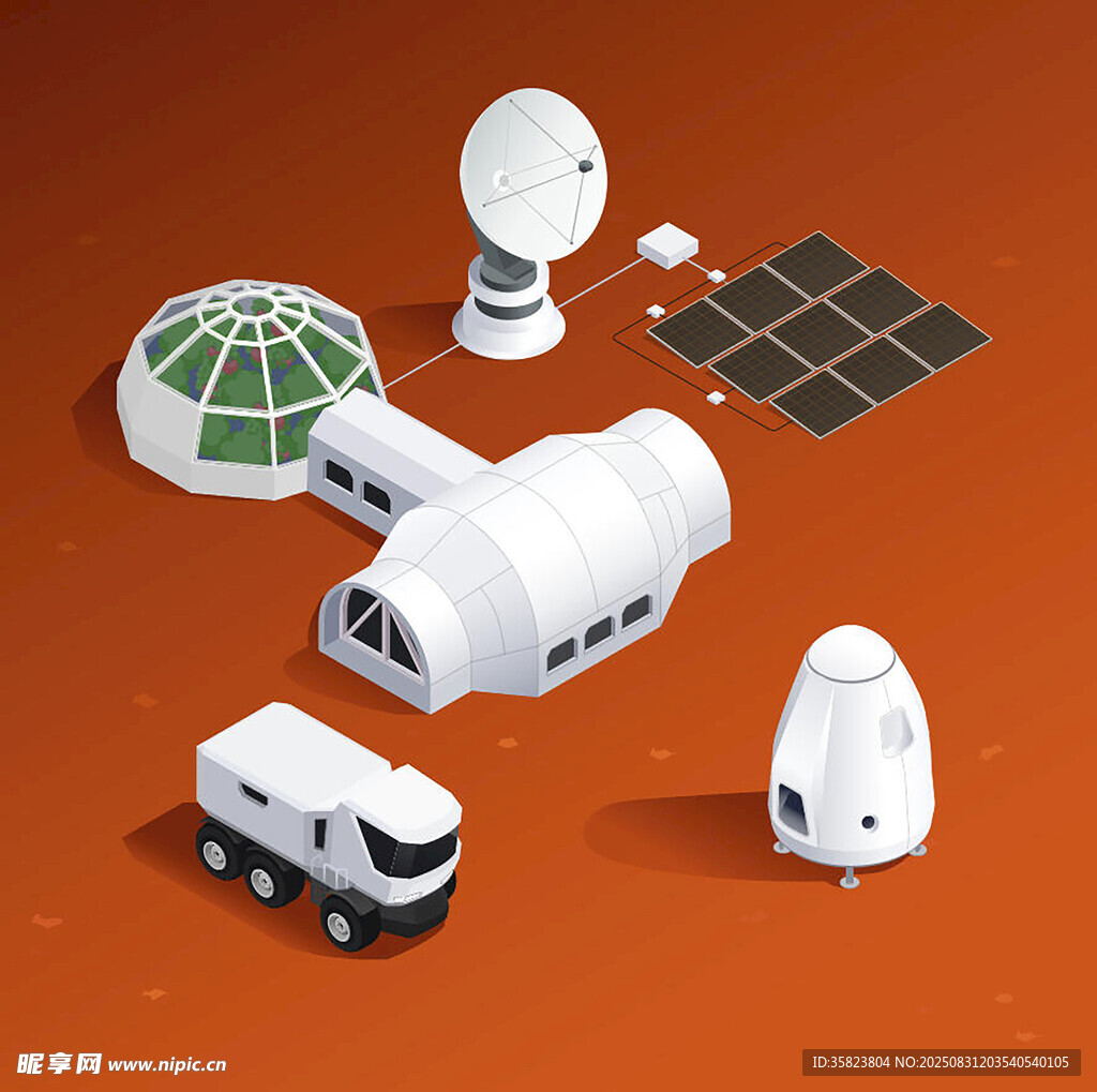 火星基地设施模型