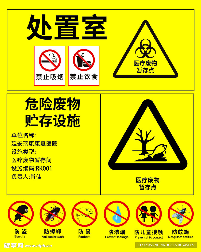 危险废物处置室警示标识