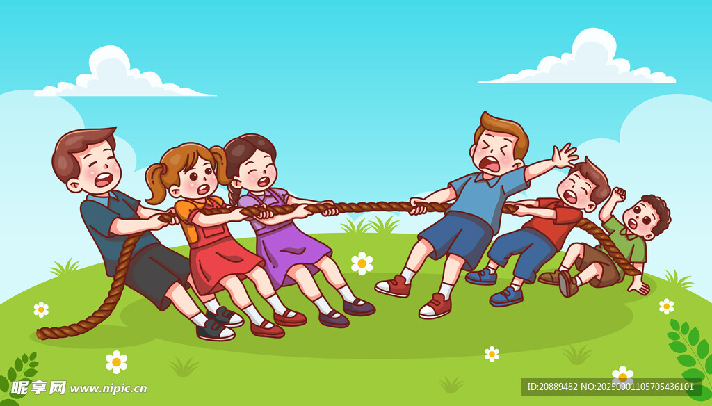 儿童拔河插图