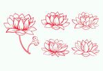 手绘莲花图案