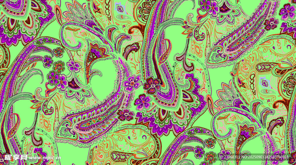 奇幻抽象佩斯利花纹图案