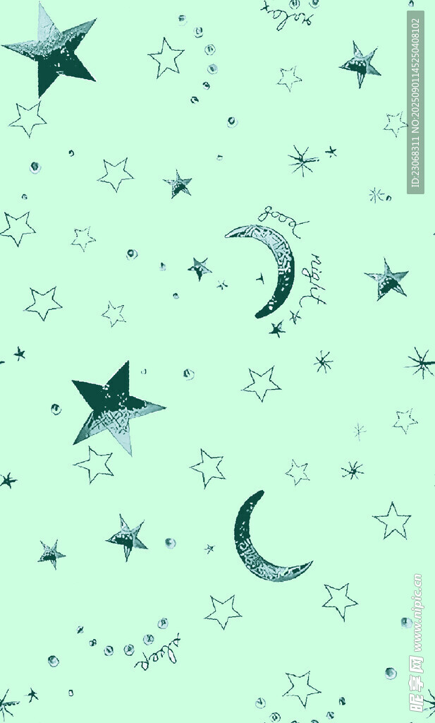 清新星月图案背景