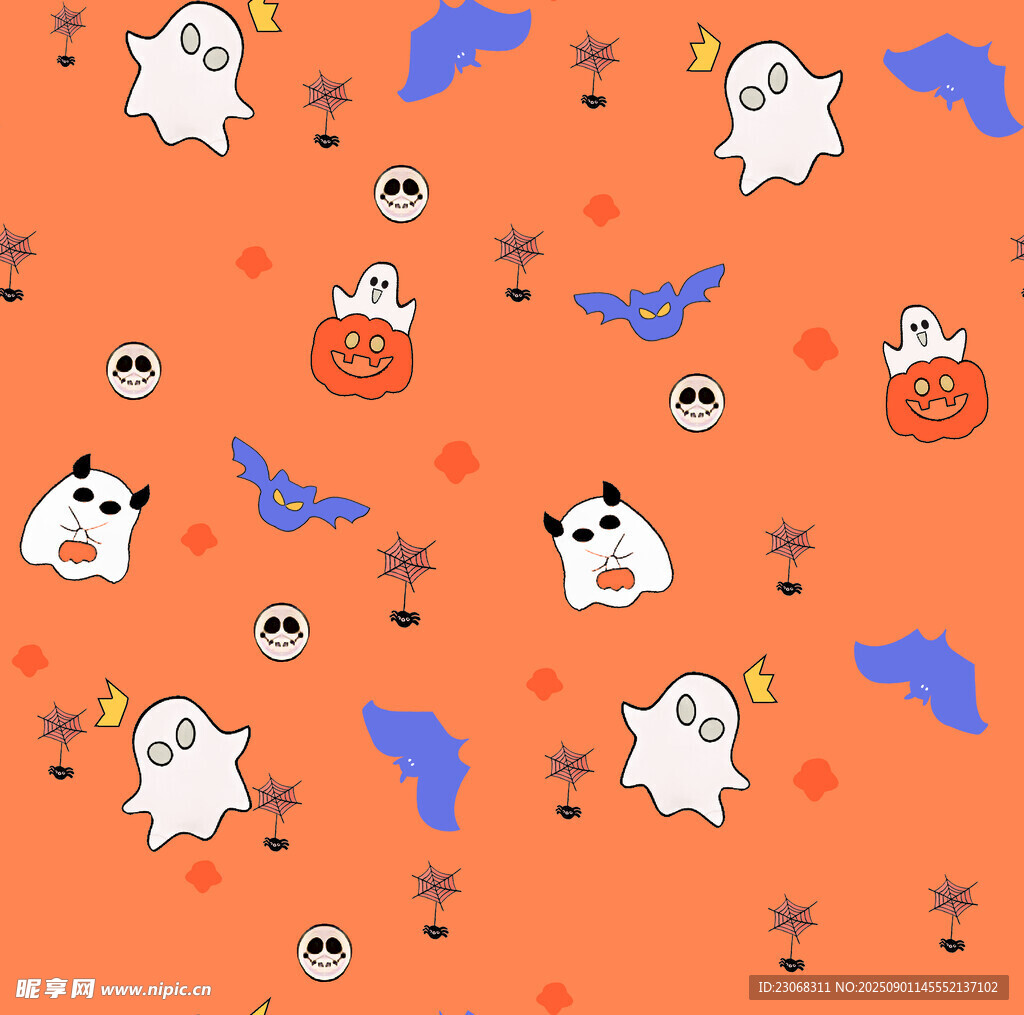 万圣节幽灵图案背景图