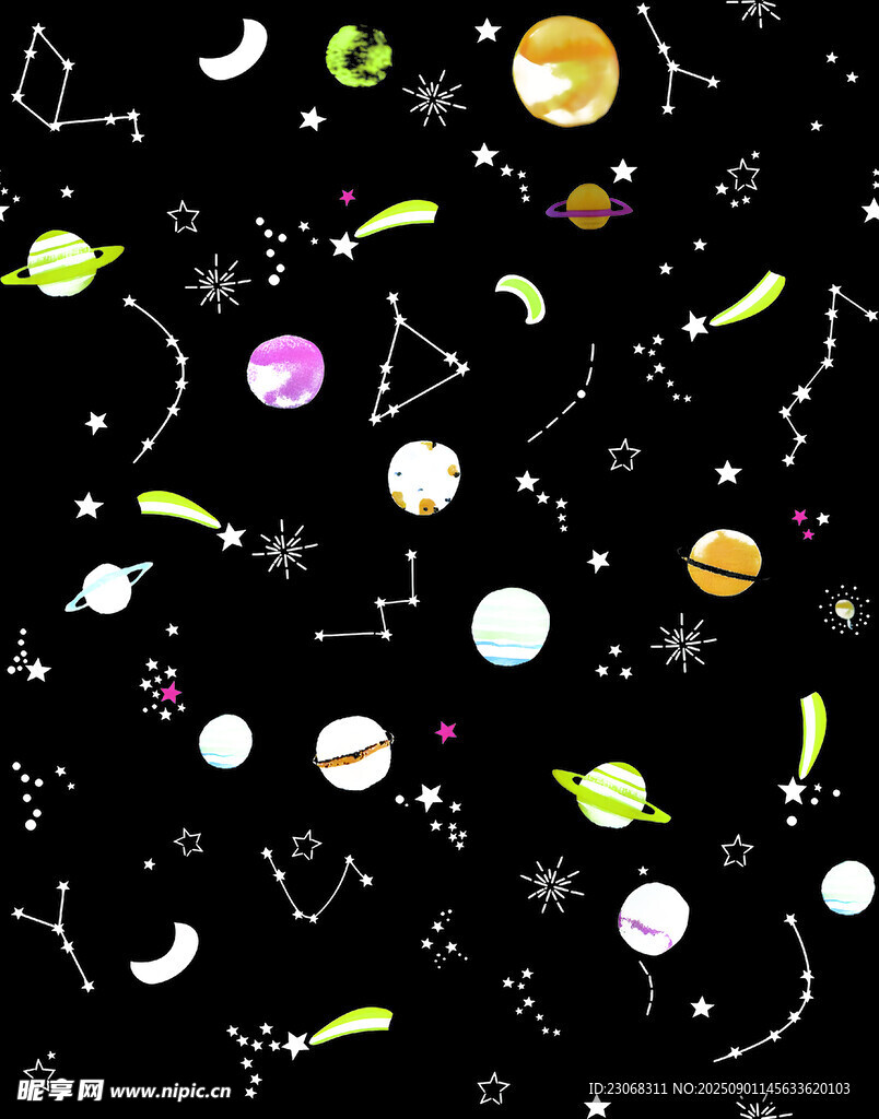梦幻星空元素图案设计