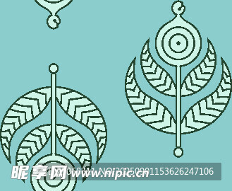 简约叶子几何装饰图案