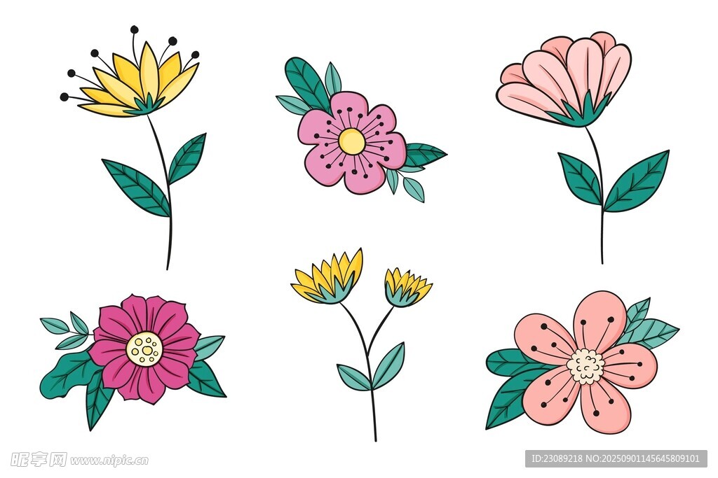 手绘花卉图案