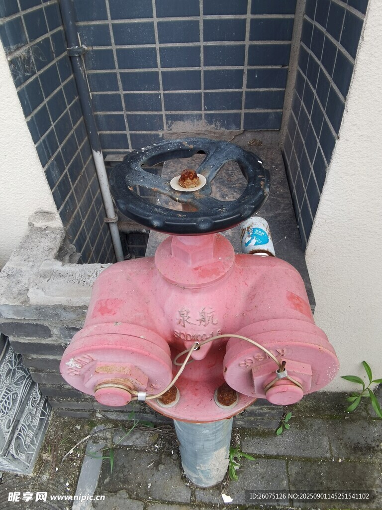 红色消防栓近景特写