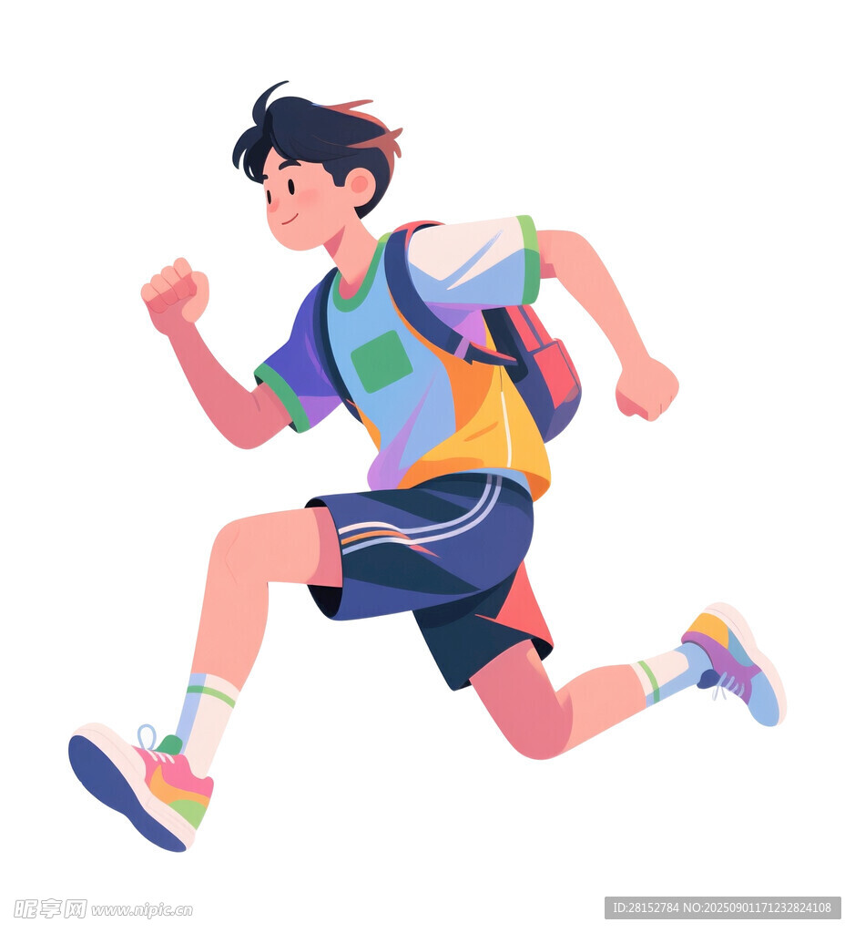 奔跑的活力少年