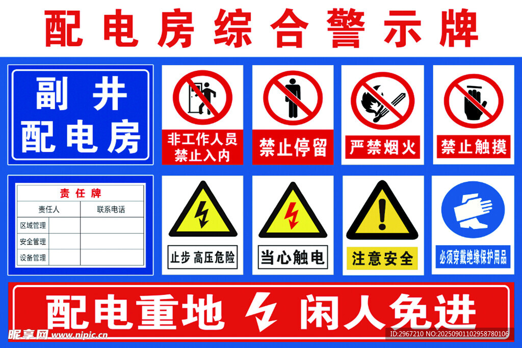 配电房综合警示牌