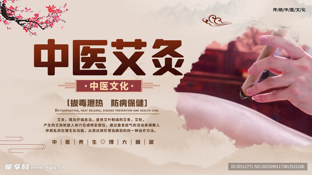 中医艾灸疗法展示图