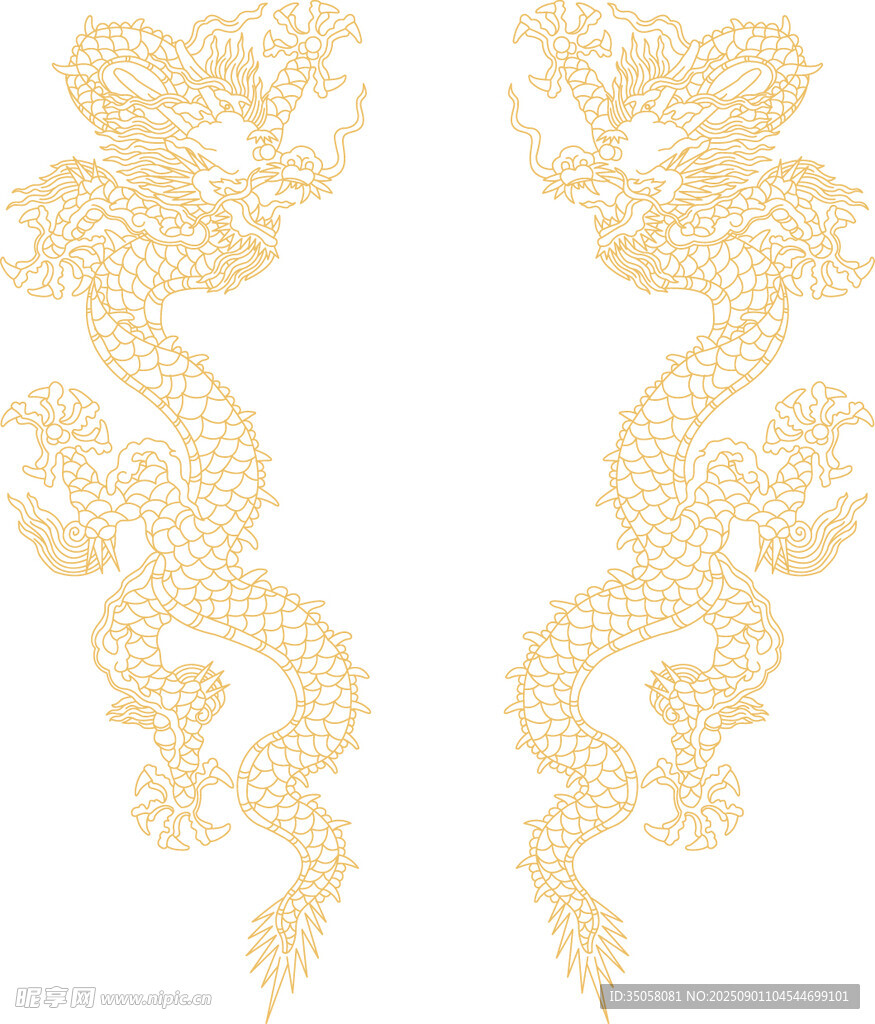 金色双龙图案