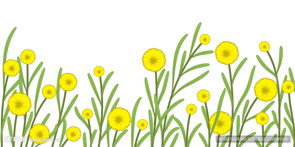 小花草丛插画