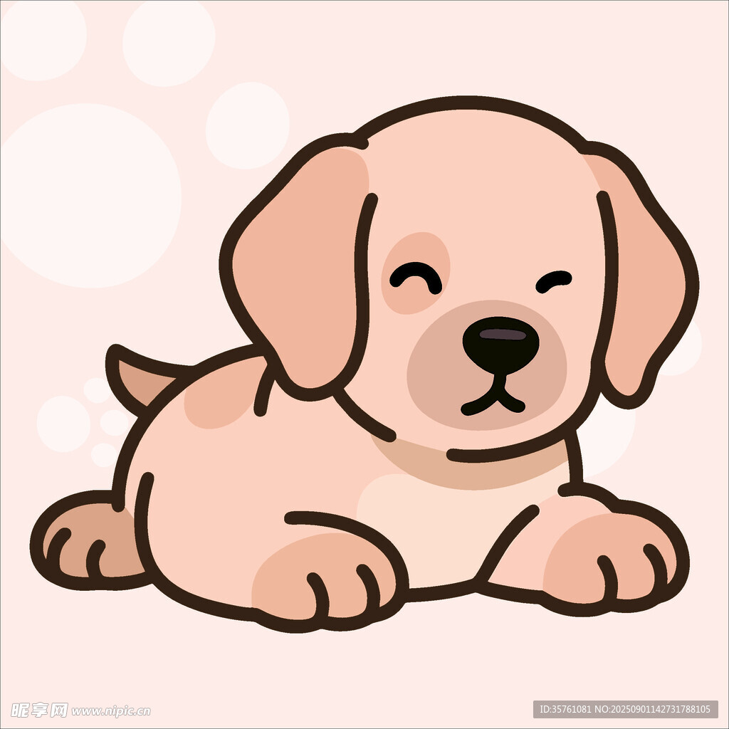 金毛犬创意抽象儿童手绘插画