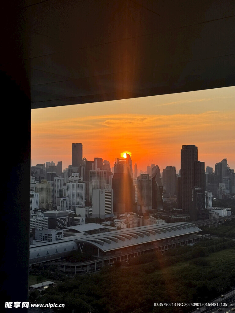 城市日落美景